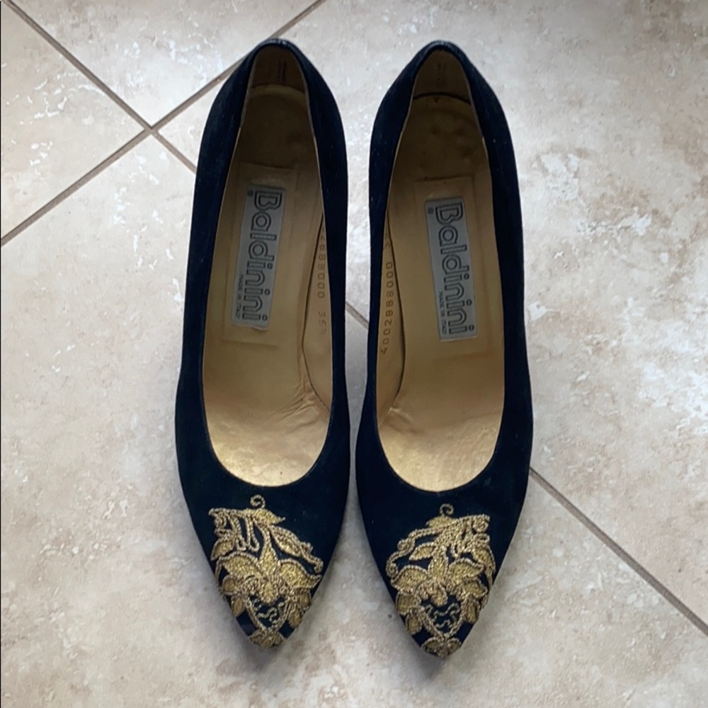 Baldinini Black and Gold High Heels